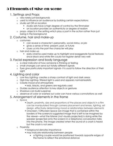 Mise En Scene Analysis