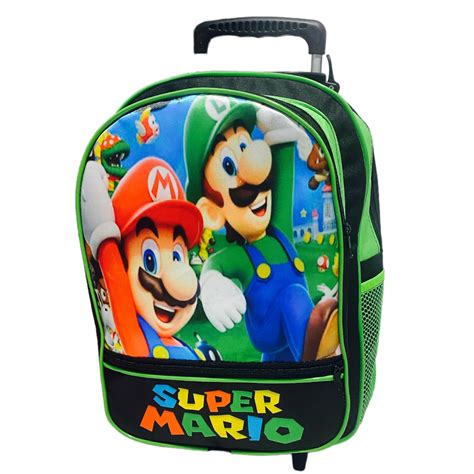 Mochila Infantil Escolar Mario Bros Luigi Bros Linda Rodinhas