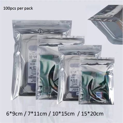 Pcs Esd Anti Static Shielding Bag Zip Lock Packaging Pouch