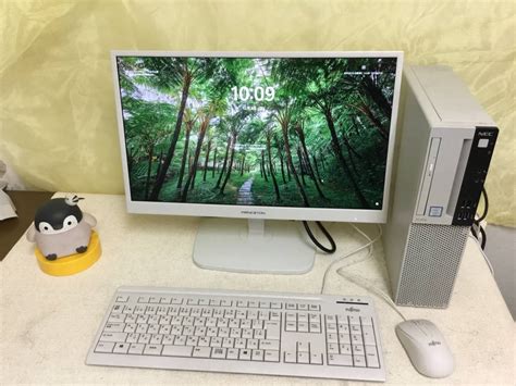 やや傷や汚れありおしゃれな白系モニタセットNEC MATE ML 4 22インチモニタCore i5 8400 新品SSD512GB