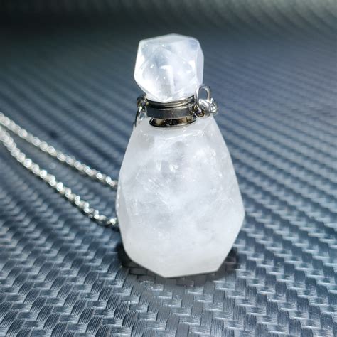 1pc Natural Clear Quartz Perfume Bottles Quartz Crystal Etsy