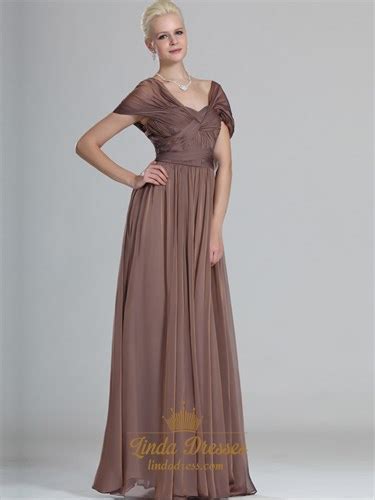 Grey Chiffon A Line V Neck Cap Sleeve Prom Dress With Illusion Lace