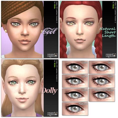 Kijiko: 3D Lashes Version2 for Kids • Sims 4 Downloads