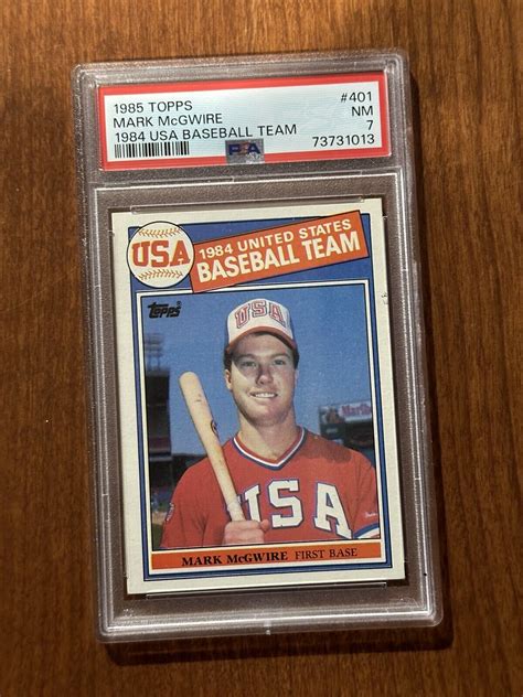 1985 Topps 401 MARK McGWIRE Rookie RC Athletics Cardinals PSA 7 NM