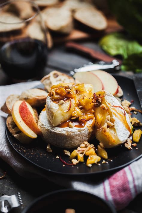 Baked Brie With Caramelized Apples Olive Mango