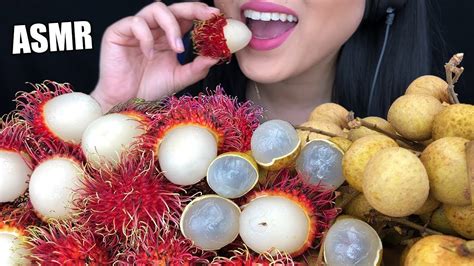 Asmr Tropical Exotic Fruits Eating Sounds Rambutan Fruit And Longan Fruit No Talking Asmr