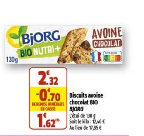 Promo Biscuits avoine chocolat BIO BJORG chez Coccinelle Supermarché