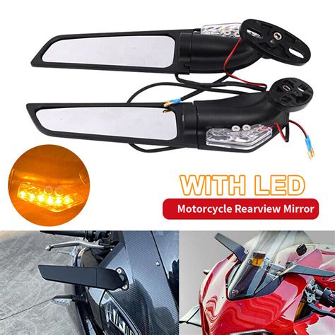 Motorcycle Led Turn Signal Rear View Mirror For Suzuki Gsxr