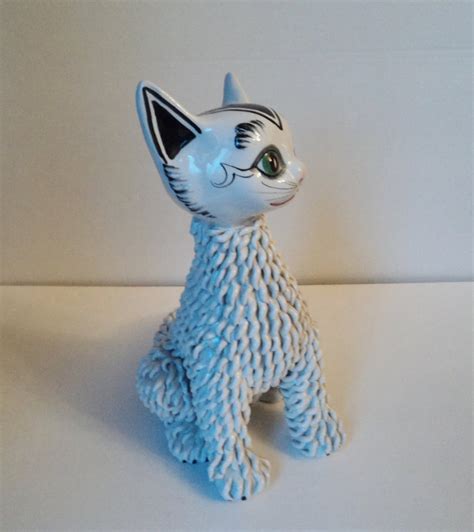 Italian Spaghetti Porcelain Cat Figurine Rare Etsy