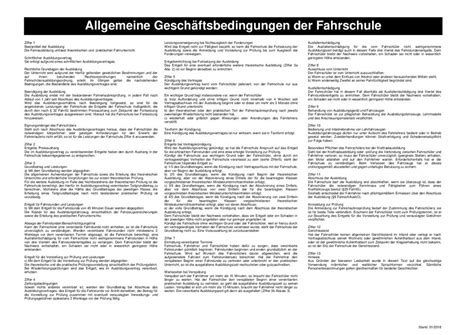 Allgemeine Geschäftsbedingungen Fahrschule Westend BBZ GmbH