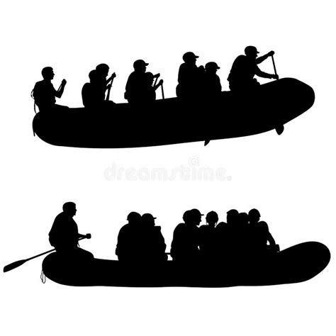 Whitewater Rafting Silhouette Stock Illustrations 95 Whitewater