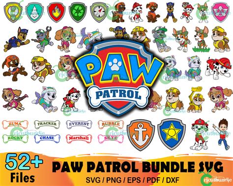 52 Paw Patrol Bundle Svg Paw Patrol Cut File Paw Patrol Vector Bundle88 The Ultimate