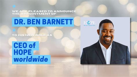 Dr. Ben Barnett Named New CEO of HOPE worldwide - Disciples Today