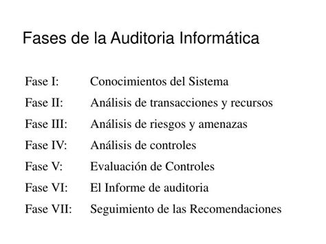 PPT Fases de la Auditoria Informática PowerPoint Presentation free