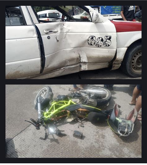 Motociclista Resulta Lesionado Tras Ser Chocado Por Un Taxi En El