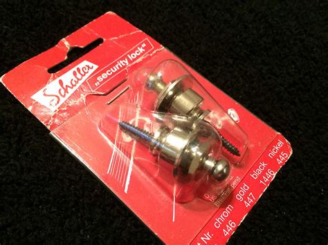 Schaller Strap Lock Set For Guitar Or Bass Nickel NOS 445 Reverb