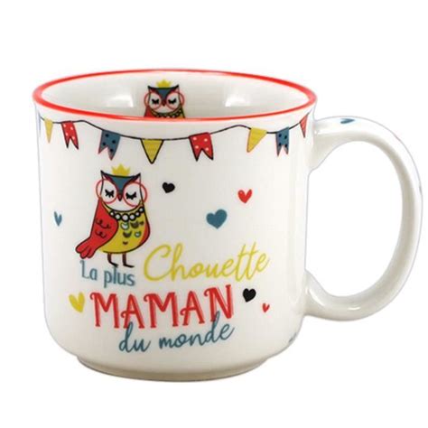 Mug Timbale Porcelaine Maman La Plus Chouette Maman Du Monde