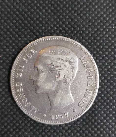 Spanish Silver King Alfonso Xii Pesetas Coin Picclick Uk