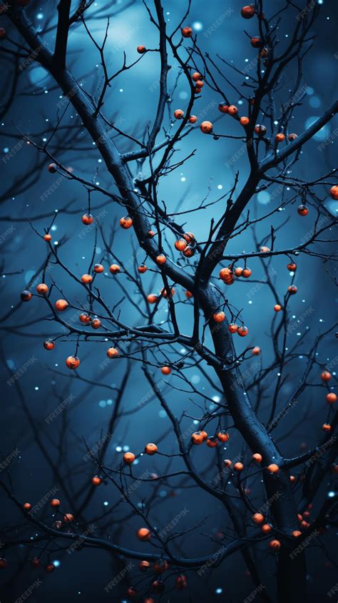 Premium AI Image | Blue iphone wallpaper of tree branches