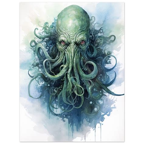 Mystic Depths: Cthulhu Watercolour Art Print - Etsy