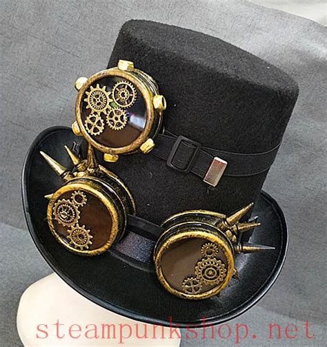 Steampunk hat with multiple goggles - Steampunk Shop