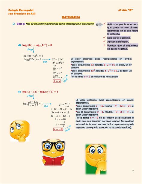 SOLUTION Ecuaciones Logaritmicas Teorico Studypool