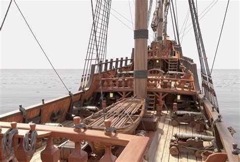 3d Galleon With Fully Detailed Interior Galleon Ship Interior