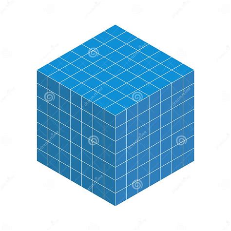 Square Graph Isometric Cube Blue Color Drawing Architect Project Texture Stock Vector