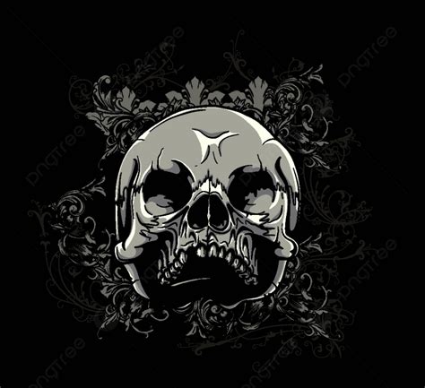 Vector T Shirt Design With Skull Background Tee Decor Elegant