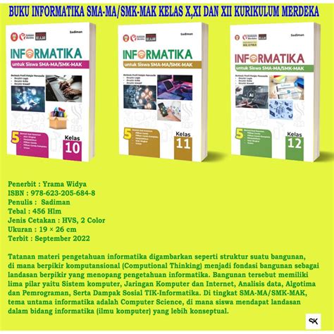 Jual BUKU INFORMATIKA SMA MA SMK MAK KELAS X 10 BUKU INFORMATIKA SMA MA