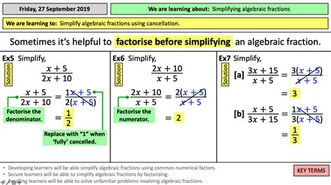 Algebraic Fractions Collection Bundle Teaching Resources