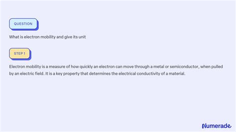 SOLVED: What is electron mobility and give its unit