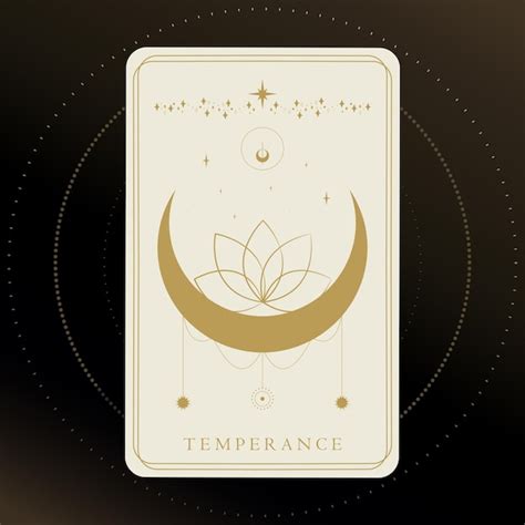 Premium Vector Golden Tarot Card Of Major Arcana Temperance