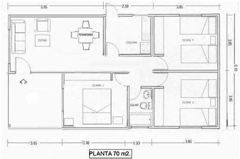 Plano De Casa En Madera De 70 M2 Con Medidas