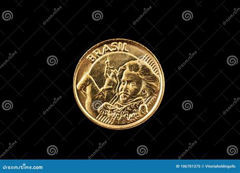 Brazilian 10 Centavo Coin Isolated on a Black Background Stock Image - Image of currencies ...