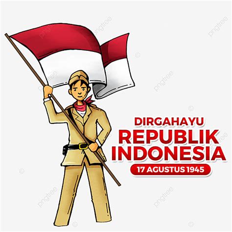 Poster Kemerdekaan Republik Indonesia 17 Agustus 1945 Dengan Ilustrasi