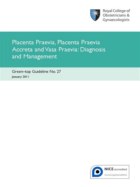 Placenta Praevia Placenta Accreta And Vasa Praevia Managment And