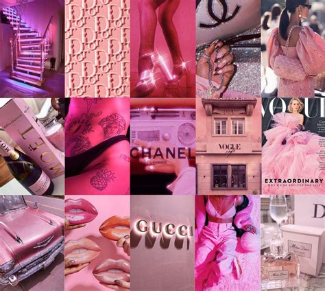 Boujee Pink Aesthetic Wall Collage Kit , Pink Aesthetics , Dorm Room ...