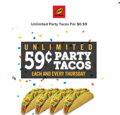 Taco Bueno Coupon Code Unlimited Party Tacos For Each And Ever