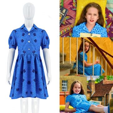 Matilda The Musical Matilda Wormwood Costume - Blue Dress Matilda Wormwood Cosplay | Costume ...