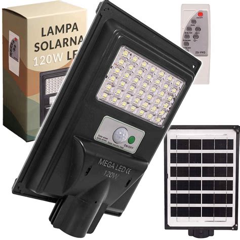 Lampa Solarna Led Latarnia Uliczna Czujnik Zmierzchu Ruchu Pilot