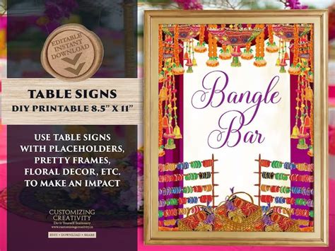 Bangle Bar Signs Desi Wedding Decor Bangle Decoration Henna Station