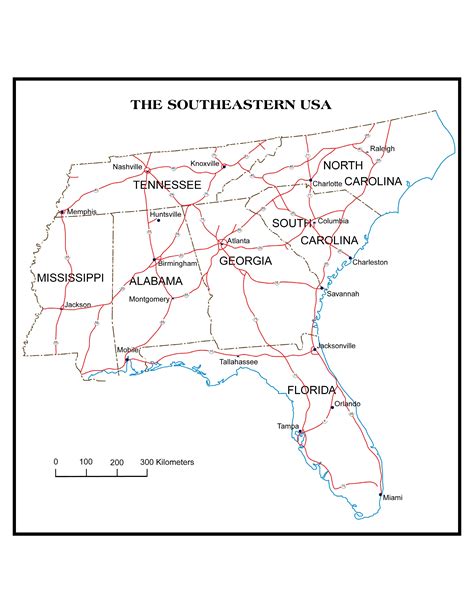 Southeastern Us Map With Cities