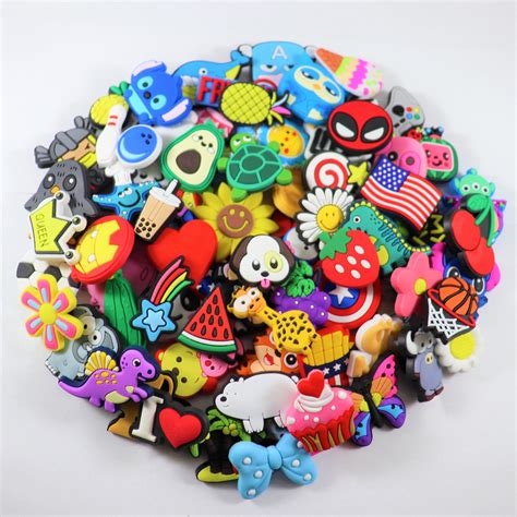 Lot Of 50 100 200 Pcs Random Pvc Different Shoe Charms For Shoe Decoratiion Ebay