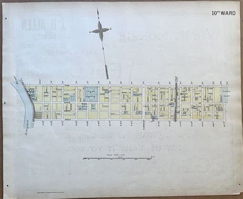 Franklin Square Map, Original 1895 Philadelphia Ward Atlas, Franklin Institute, Logan Square ...