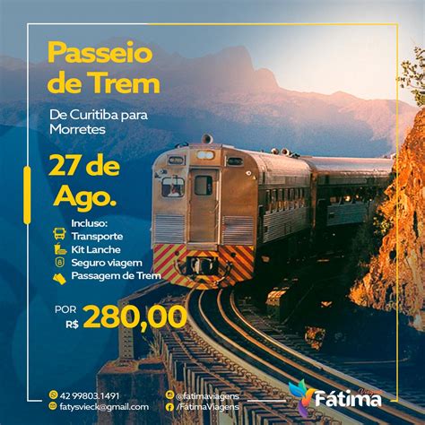 Aprecie um passeio de trem de Curitiba para Morretes a Fátima