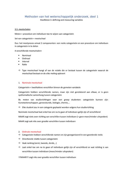 Methoden Samenvatting Methoden Van Het Wetenschappelijk Onderzoek