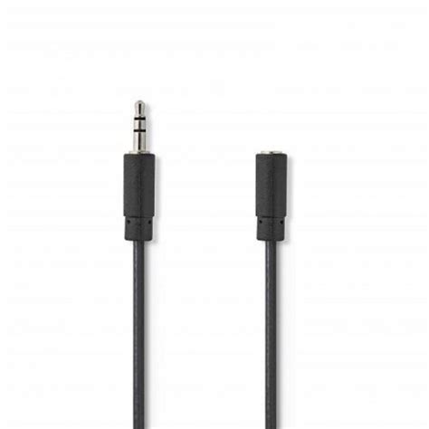 Cable Audio Jack 3 5mm Hembra Macho 20m Negro PcComponentes