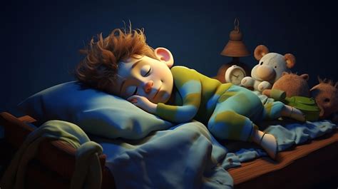 Premium AI Image | cartoon character sleeping in a bed