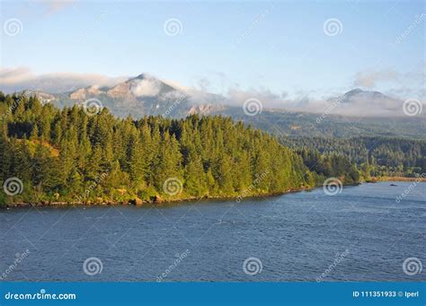 Columbia River Oregon USA stock image. Image of clouds - 111351933